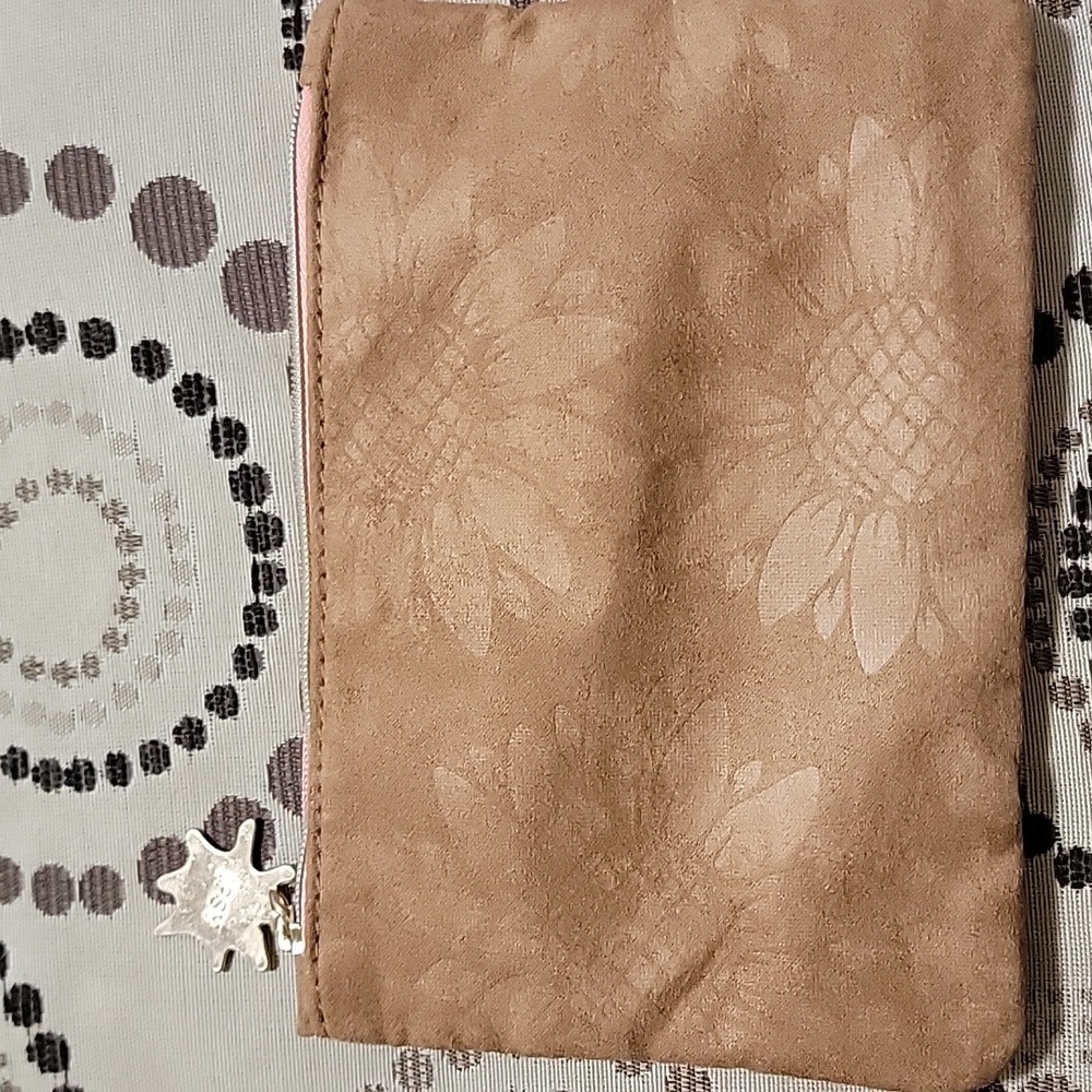 Ipsy Brown Sunflower Print n Pull Tag Cosmetic Makeup Glam Bag Accessories Pouch - Picture 2 of 3